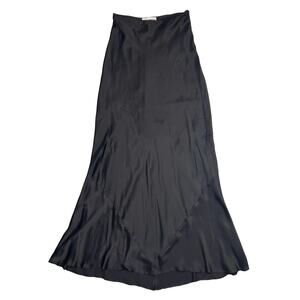 DOLCE & GABBANA Vintage 100% Silk Black Maxi Skirt 27"
